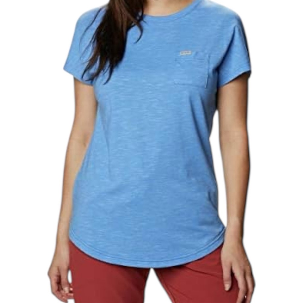 COLUMBIA Cades Cape Pocket Cap Sleeve Tee Bluebell Blue XS Gorpcore